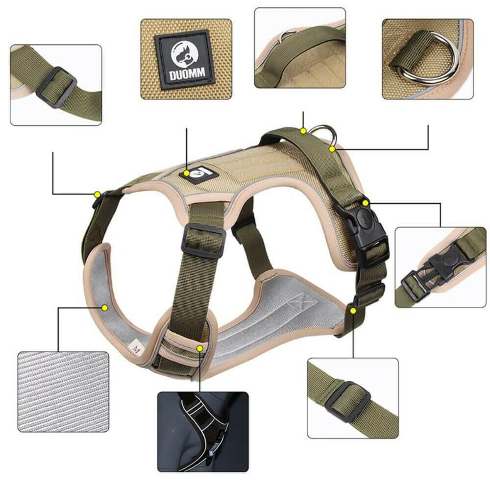 Harnais pour chien - Harnais tactique - StrikeForce ConfortCanin™ - couleur khaki