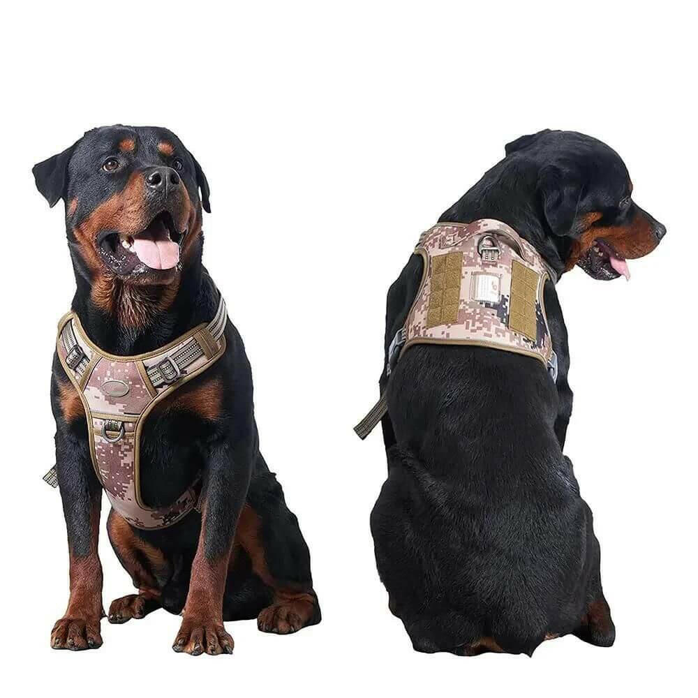 Harnais pour chien - Harnais tactique - BattlePro Harnais Militaire ConfortCanin™ - couleur khaki camouflage