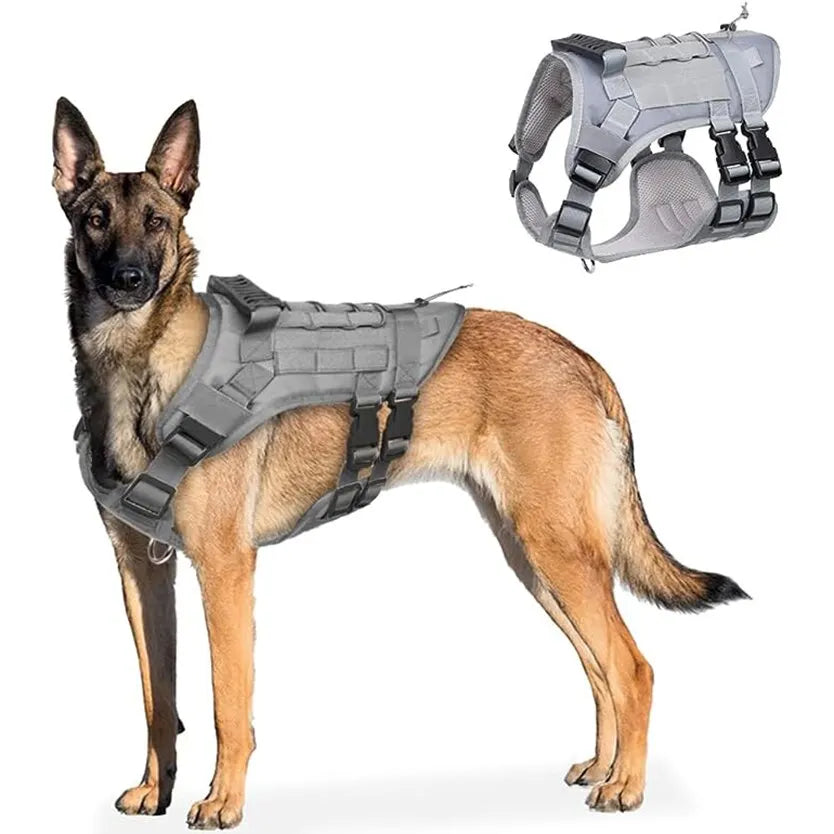 Harnais pour chien - Harnais tactique - LibertéMax ConfortCanin™ - couleur Gris Treillis